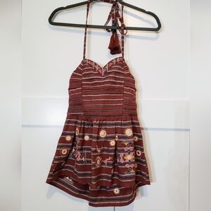 Altar'd State NWT Peplum Halter Top Rust Cinnamon Boho Size Small Artsy …